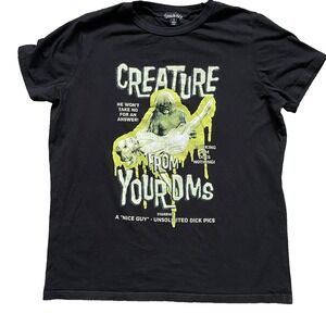 Doll Kills T Shirt S Black Graphic Print Creature From Your DMS